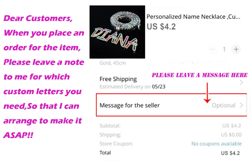 Personalized Name Pendant Necklace